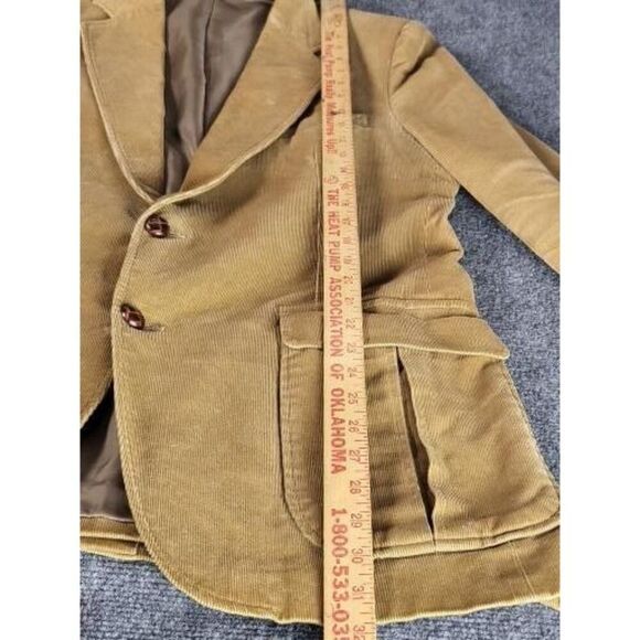 Vintage Mervyns Cambridge Classics Corduroy Blazer Men Sz 42L Tan Patch Workwear - Picture 3 of 12